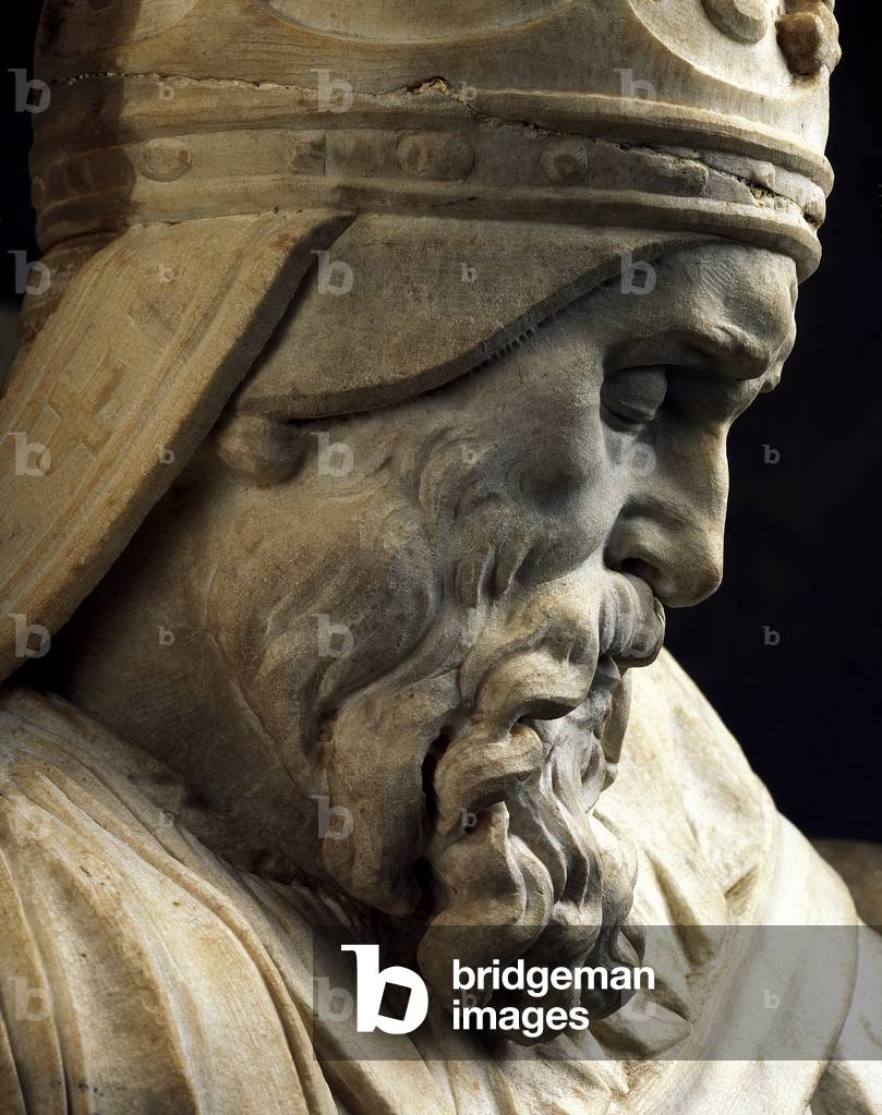 Renaissance - Sculpture: Mausoleum of Giulio II - Giulio II - visage - San Pietro in Vincoli, Rome, Italy