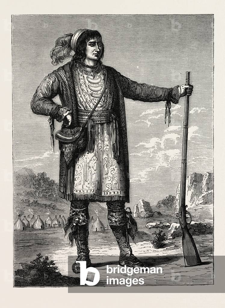 Osceola, capo delle Seminole. Dagli indians.us nordamericani di Catlin, USA, 1870 Incisione