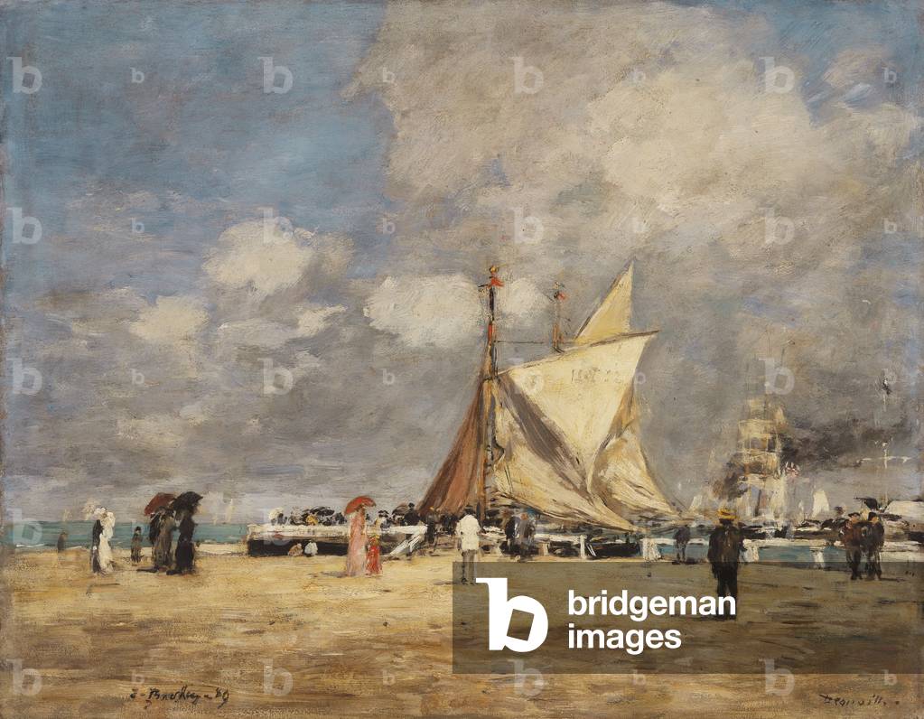 Immagine di Dipinto "sul molo", 1889 di Eugene Louis Boudin