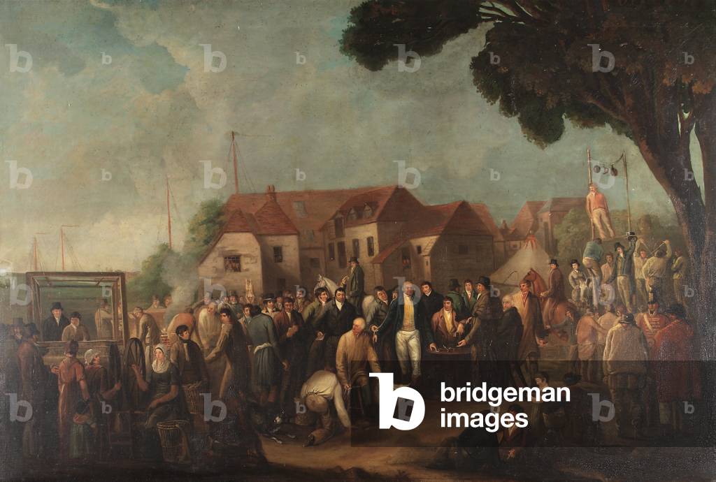 Die Weberei des Throckmorton Mantel, für eine Wette im Jahre 1811