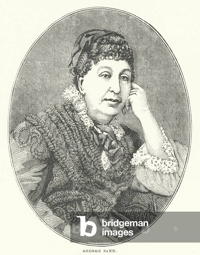 "George Sand (Kupferstich)" 1880 von English School, b/w