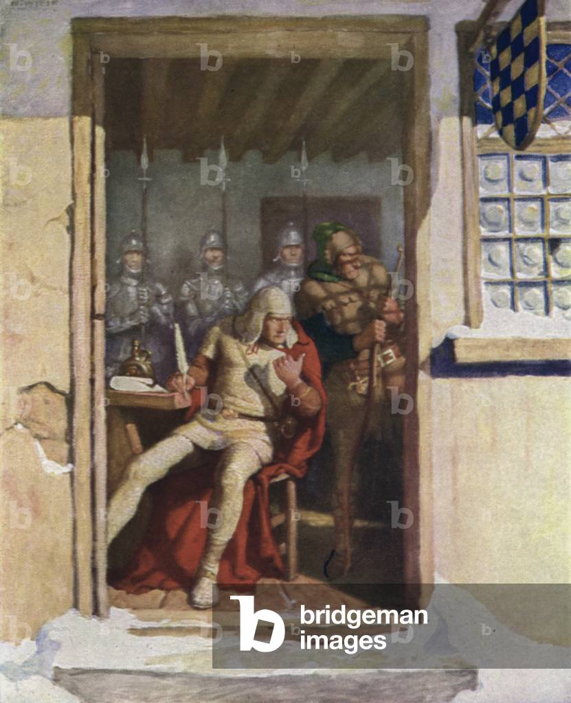 Illustrazione per The Black Arrow di Robert Louis Stevenson (color litho)