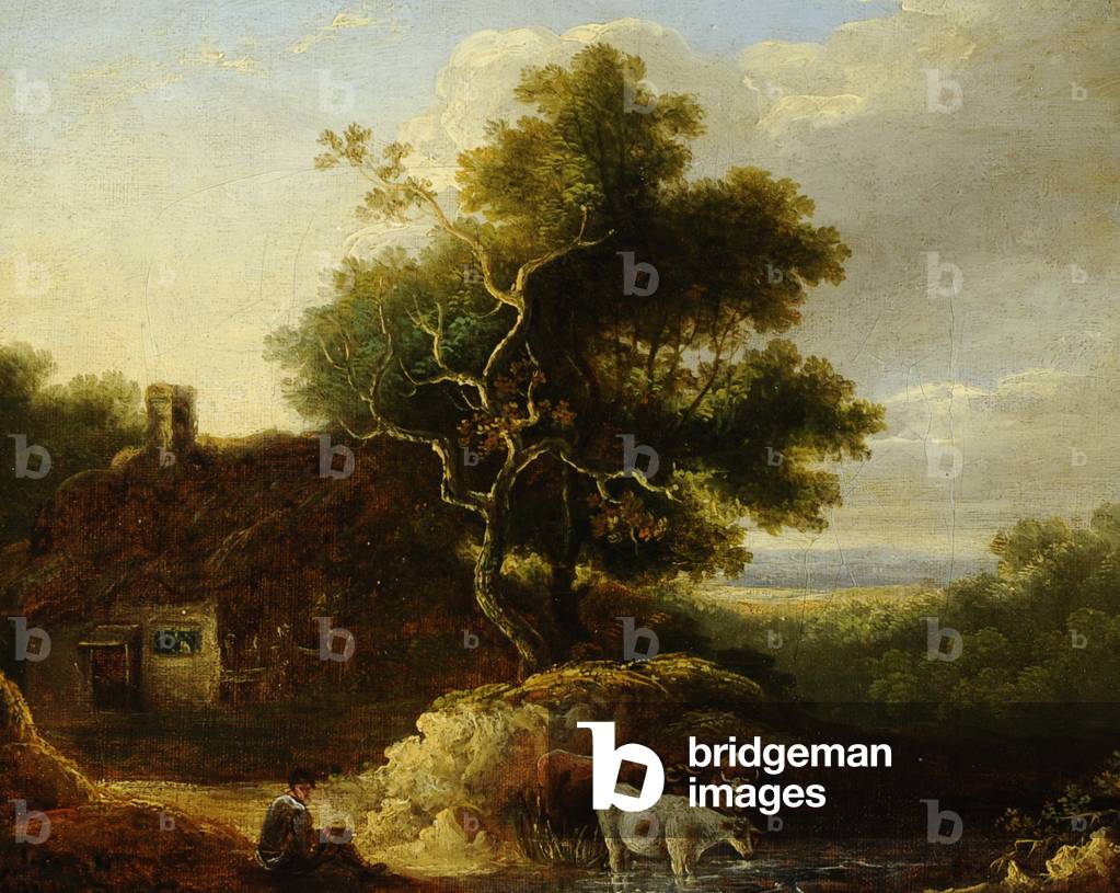 Ein bewaldet landschaft (öl auf leinwand)