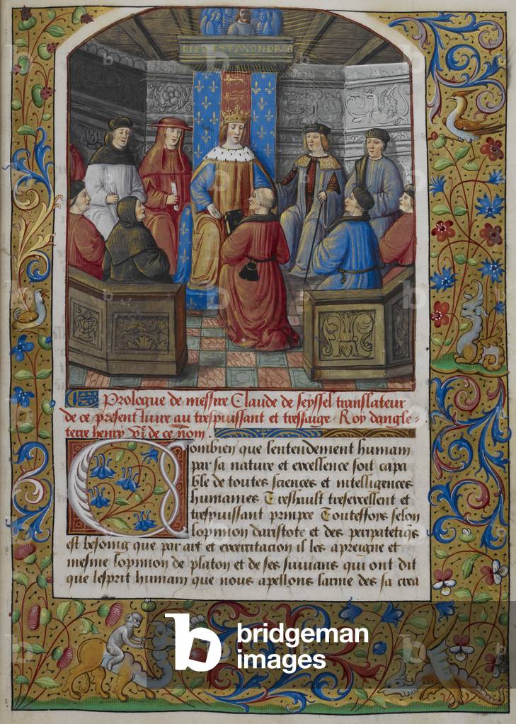 Claude de Seyssel presenta il manoscritto ad Enrico VII.