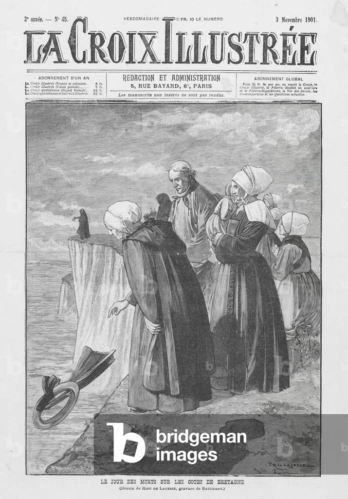 Image de Aucun représentant Commémoration de la Journée All Souls sur la côte bretonne (gravure) 1901 par Fren