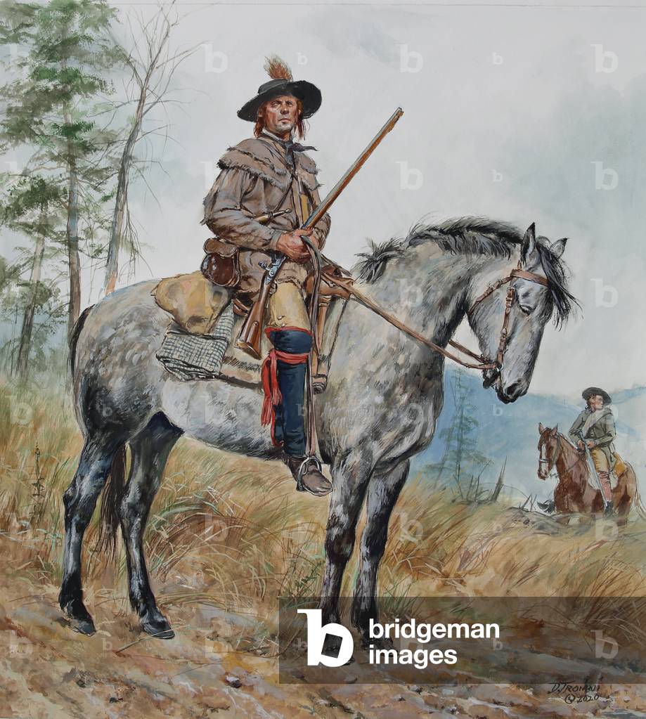 North Carolina Over Mountain Man 1780, 2021 (acquerello e guazzo)