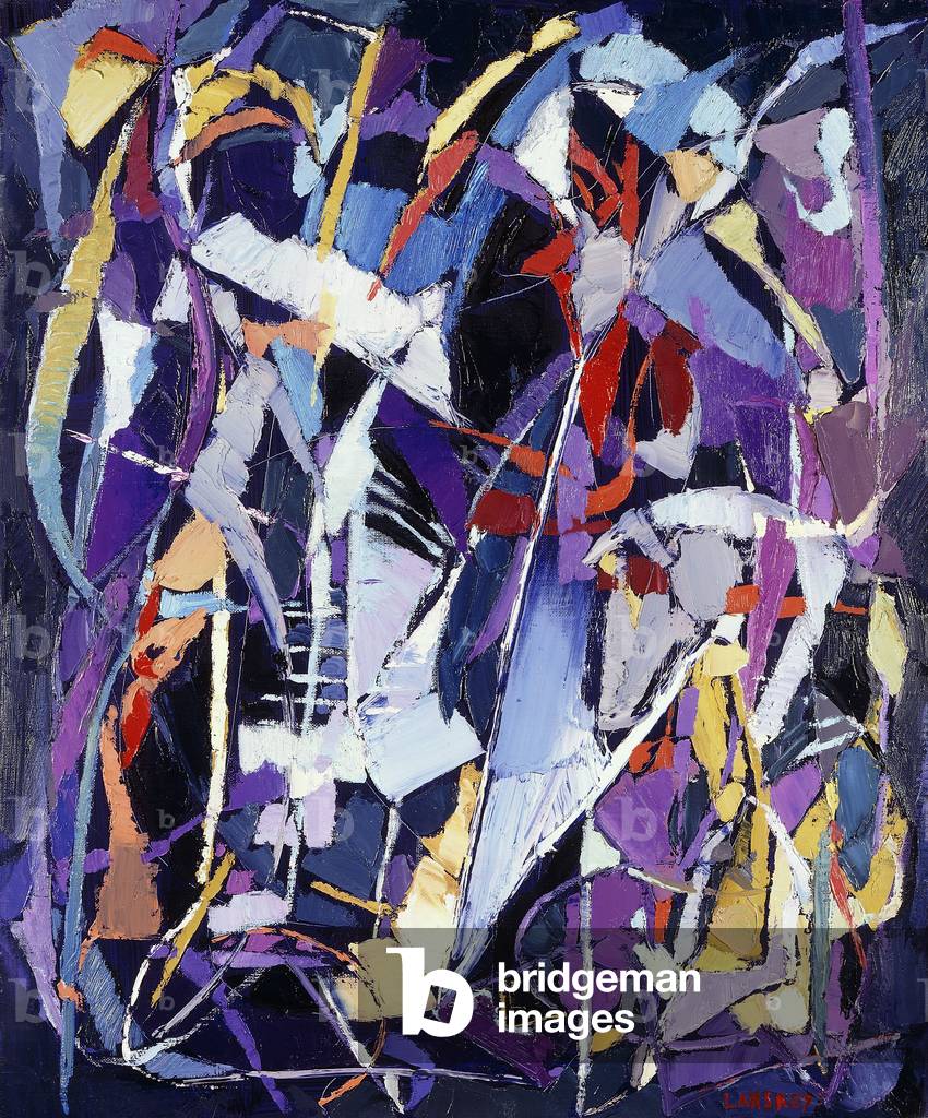 Image of Painting depicting The Crimson Curtain; Le Rideau Cramoisi, 1963 by Andre Lanskoy