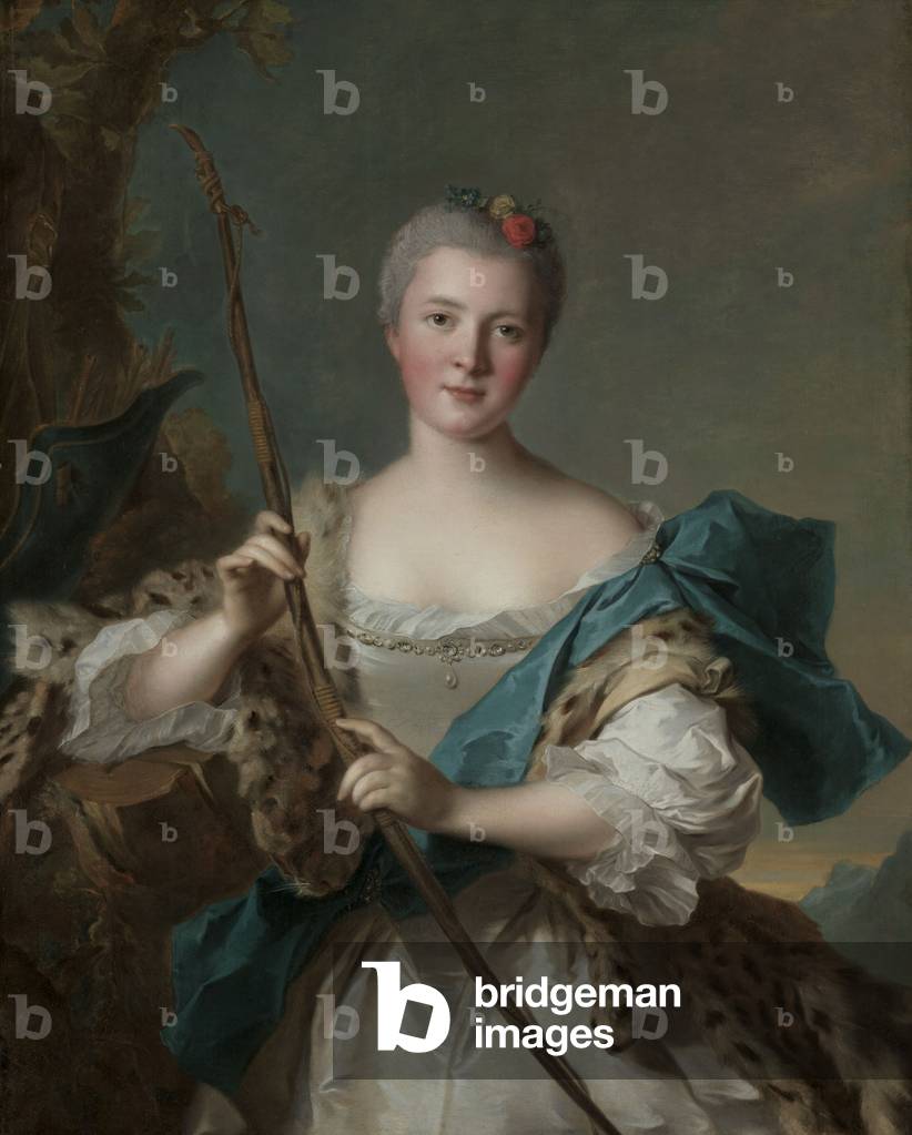 图像Portrait of a Woman as Diana, 1752 (oil on canvas) by Nattier