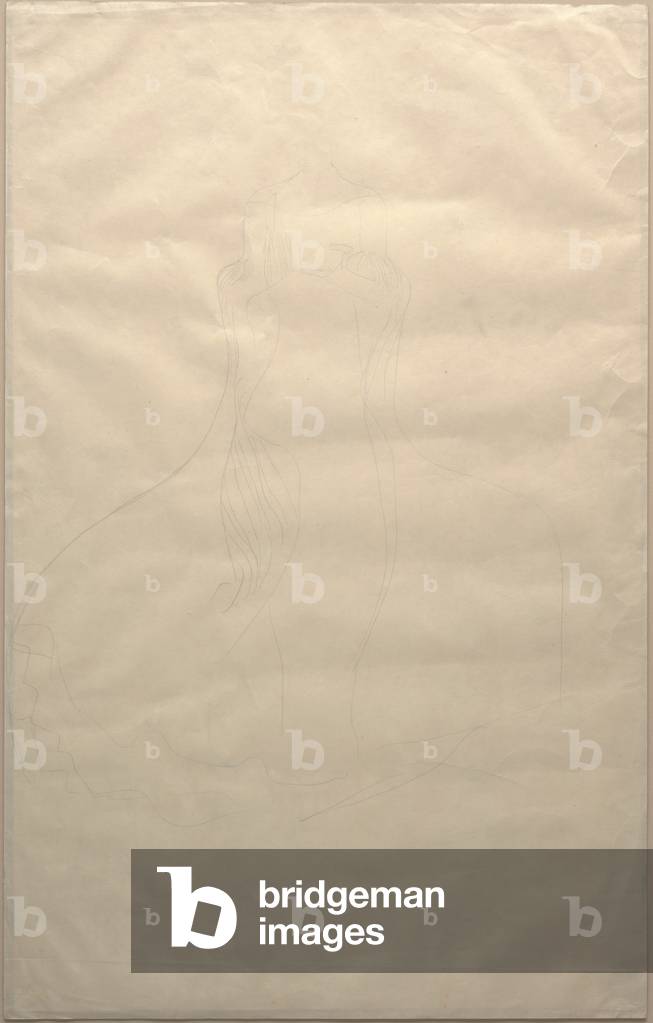 Image de Dessin représentant Étude pour la robe de Adele Bloch-Bauer, c.1903 par Gustav Klimt, b/w
