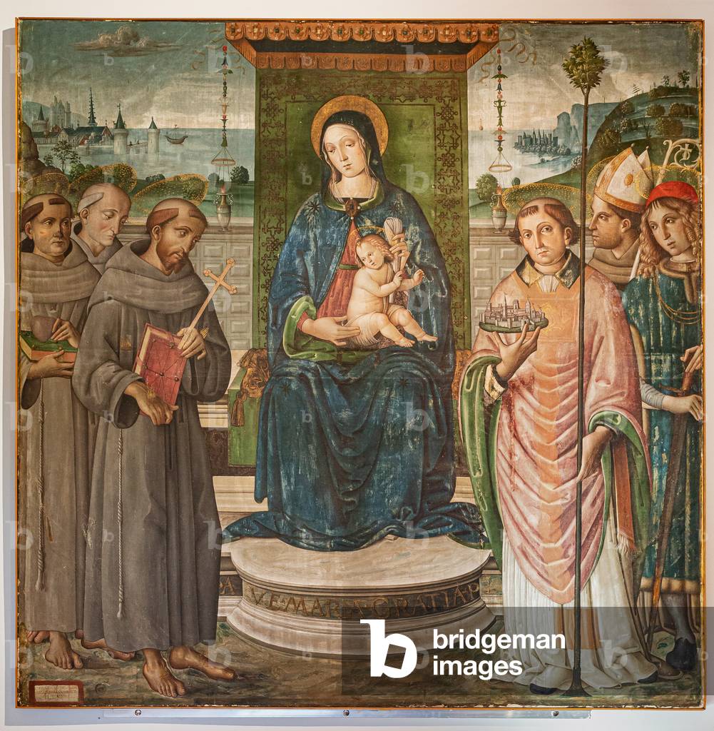 Immagine di Dipinto "Madonna in trono con Gesù Bambino e Santi" 1498 di Francesco Melanzio