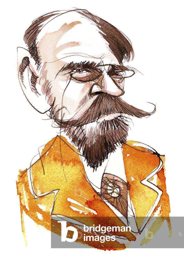 romanziere francese Emile Zola (1840-1902); caricatura