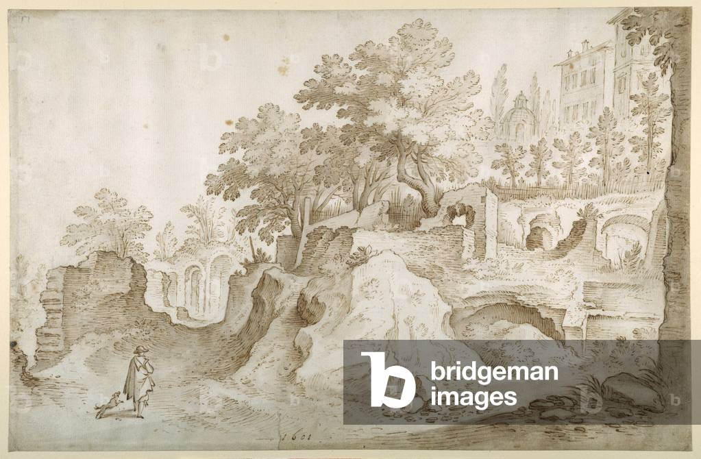 Image of Drawing depicting Roman ruins by Sebastian Vrancx