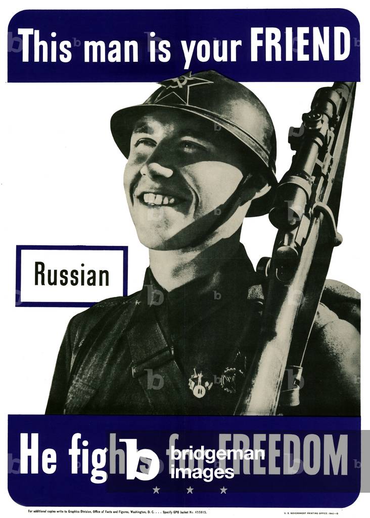 USA: US-Regierung Plakat Identifizierung eines russischen Soldaten als Freund, der “kämpft für die Freiheit”. 