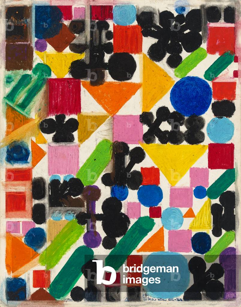 Ohne Titel von Santa Cruz Skizzenbuch, 1968 (Öl Pastell auf Wove Papier)