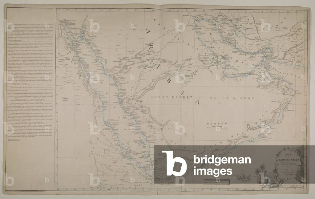 Immagine di Mappa & Pianta "Carta dell'Arabia Marittima con le coste opposte dell'Africa e della Persia" 1856 