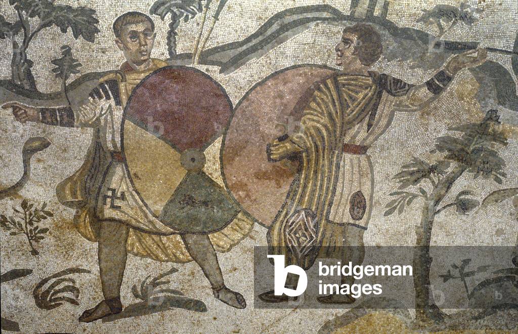 Männer auf einer Jagd in Afrika, um 300 (Mosaik)