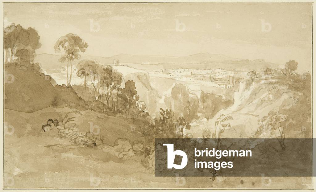 Image of Drawing depicting Clifton from Leigh Woods (pencil & watercolour on paper) by John Reverend Eden