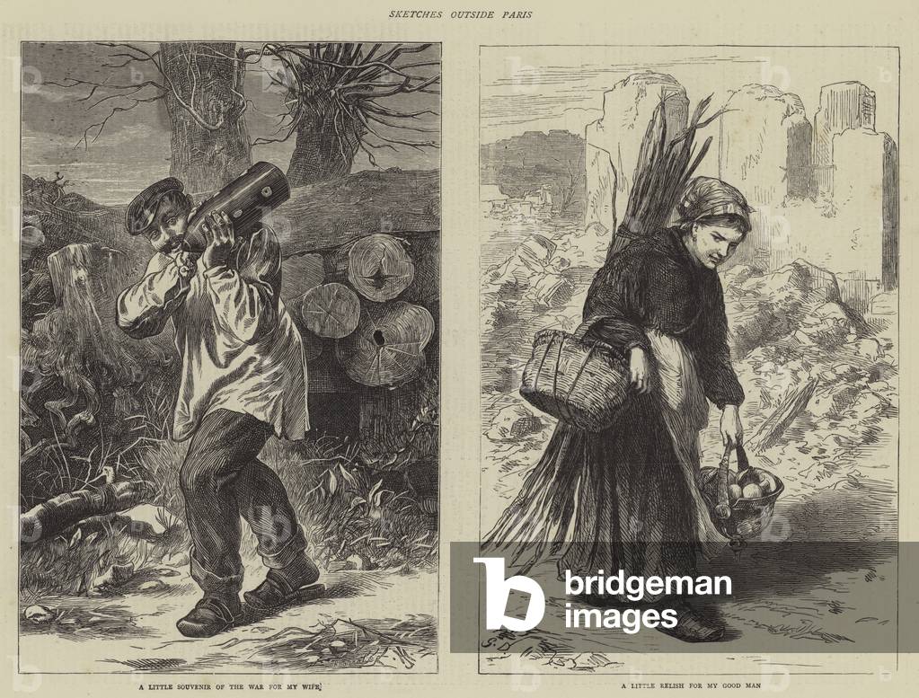 Skizzen außerhalb von Paris (Gravur)