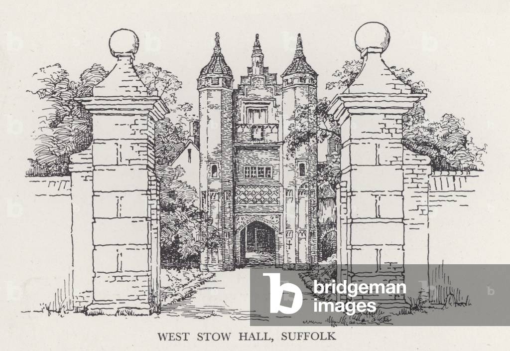 West Stow Hall, Suffolk (Litho)