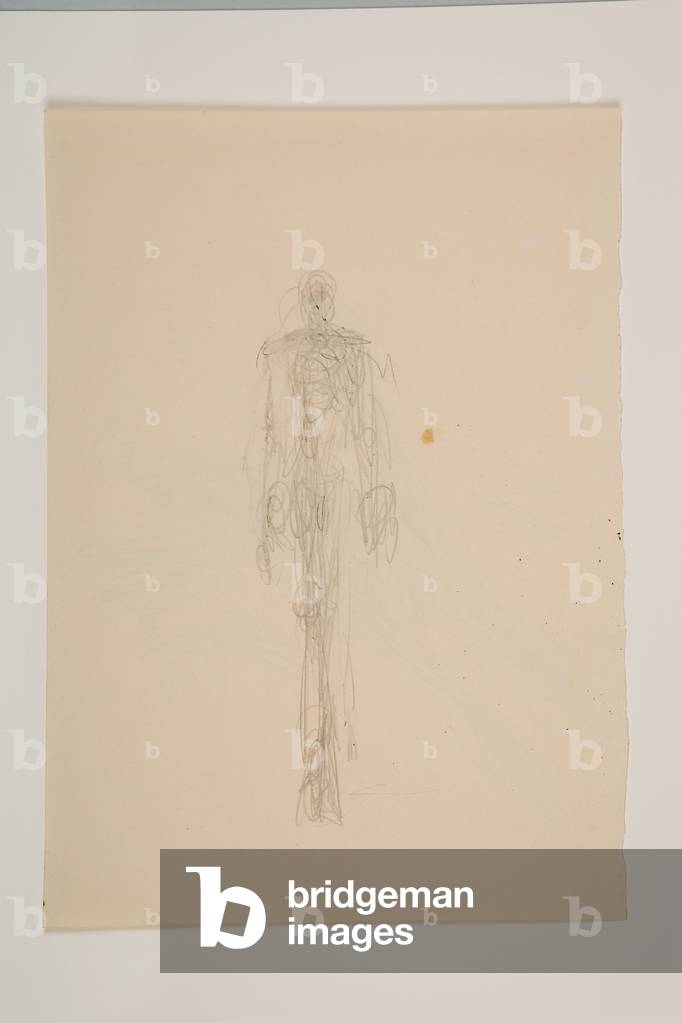Walking Man Face On (recto), 1951 (Bleistift auf Papier)