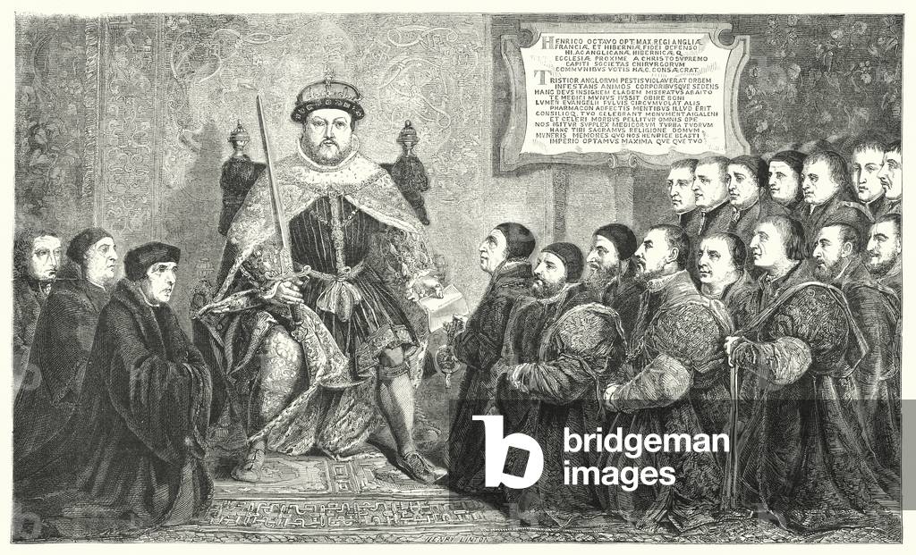 Henri VIII Accordant des Privileges a la Confrerie des Chirurgiens de Londres (Gravur)