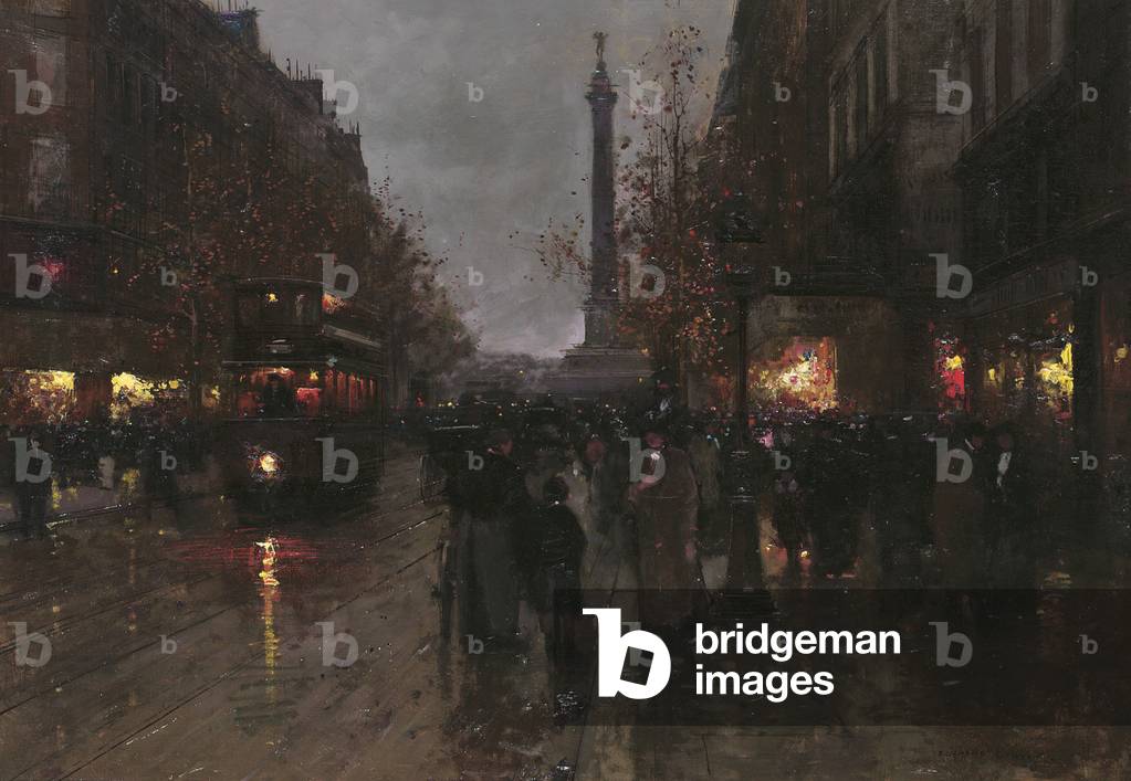 Immagine di Dipinto "La Place Vendôme (olio su tela)" di Edouard Leon Cortes