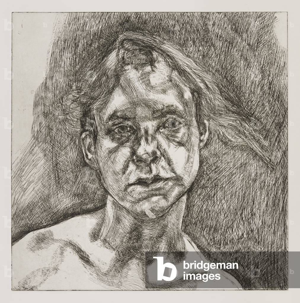 kopf von nackt mädchen, 2000 (drypoint)