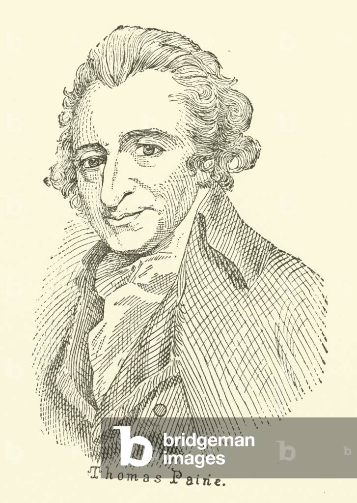 "Thomas Paine (incisione)" di English School, b/w