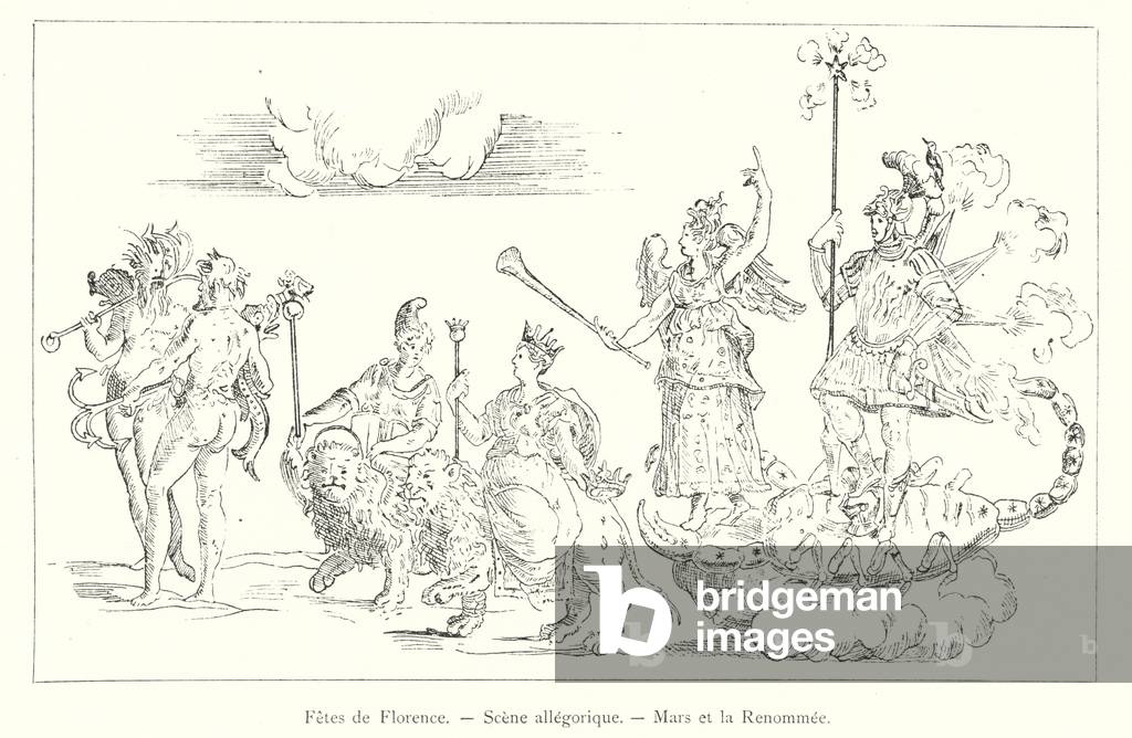 "Fetes de Florence" 1801 di Italian School, b/w