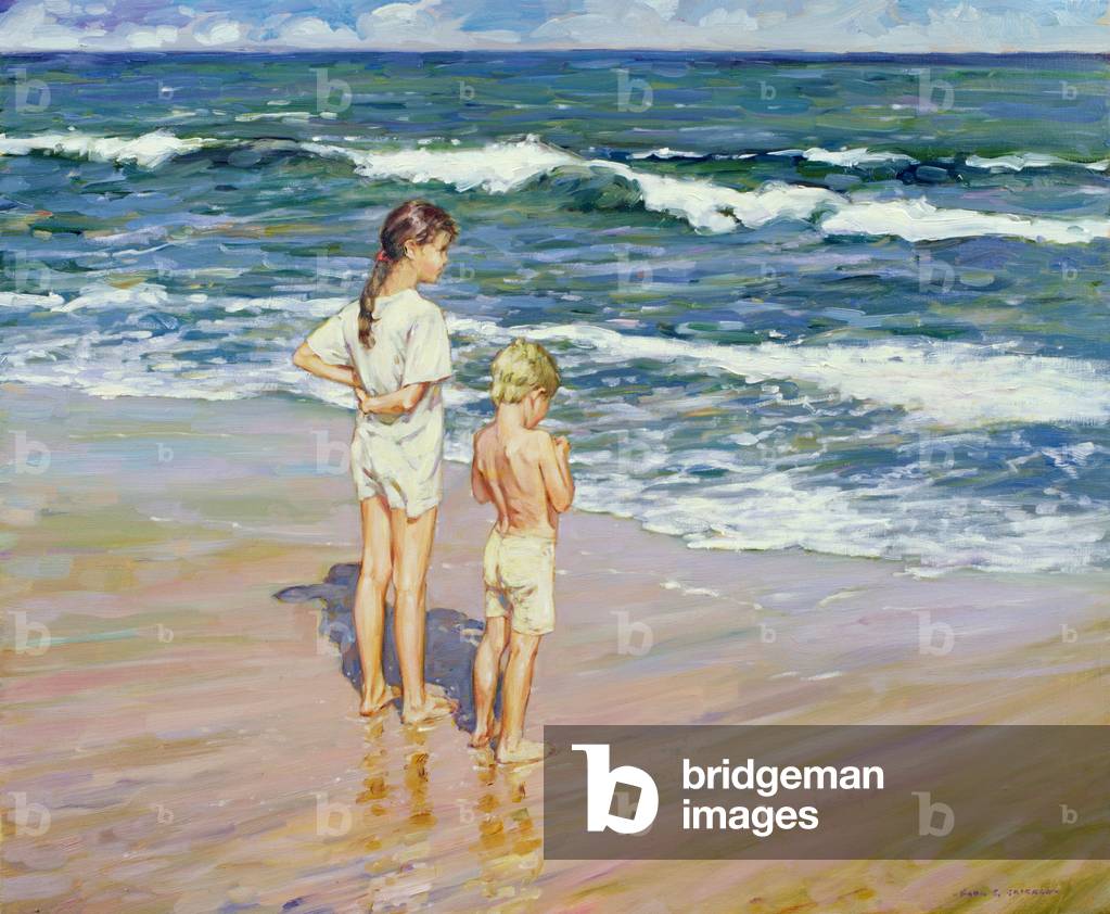 Bild von Gemälde "Neben dem Meer (Öl auf Leinwand)" von Paul Gribble