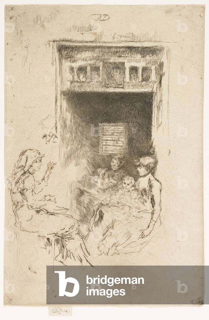 "Perle Stringers", 1879-1880 di James Abbott McNeill Whistler, b/w