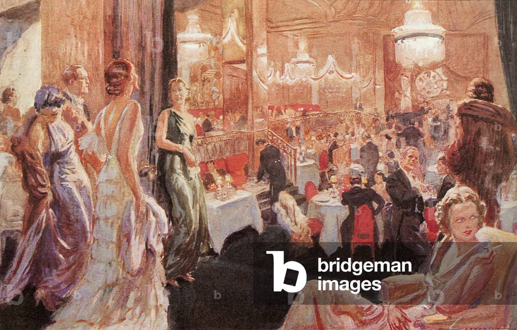 Geschichte der USA: Ein elegantes Restaurant im Erdgeschoss eines Großen. sehr würde. klassisches Hotel auf de