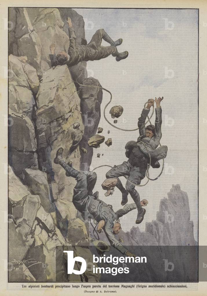 Tre alpinisti lombardi precipitano lungo l'aspra parete del torrione Magnaghi (Grigna meridionale) schiacciand