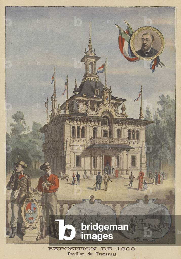 Il Padiglione di Transvaal all'Esposizione Universelle del 1900 a Parigi (colore lito)
