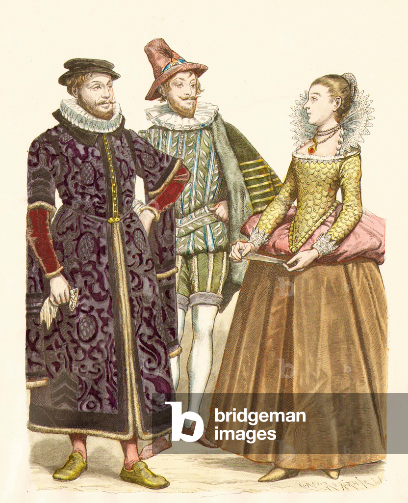 Moda in Gran Bretagna, XVI secolo (stampa su lastra di rame)