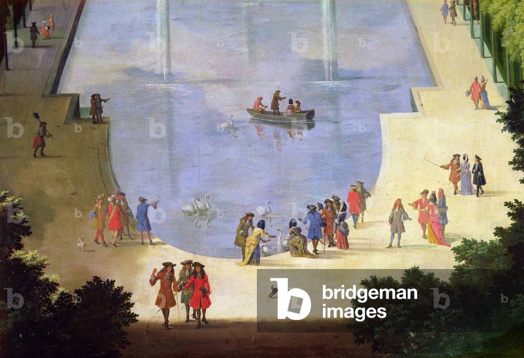 Bild von Gemälde "Das Wasserspiegelbecken und die Île Royale (Detail der Figuren am Teich)" 1688 von Etienne A