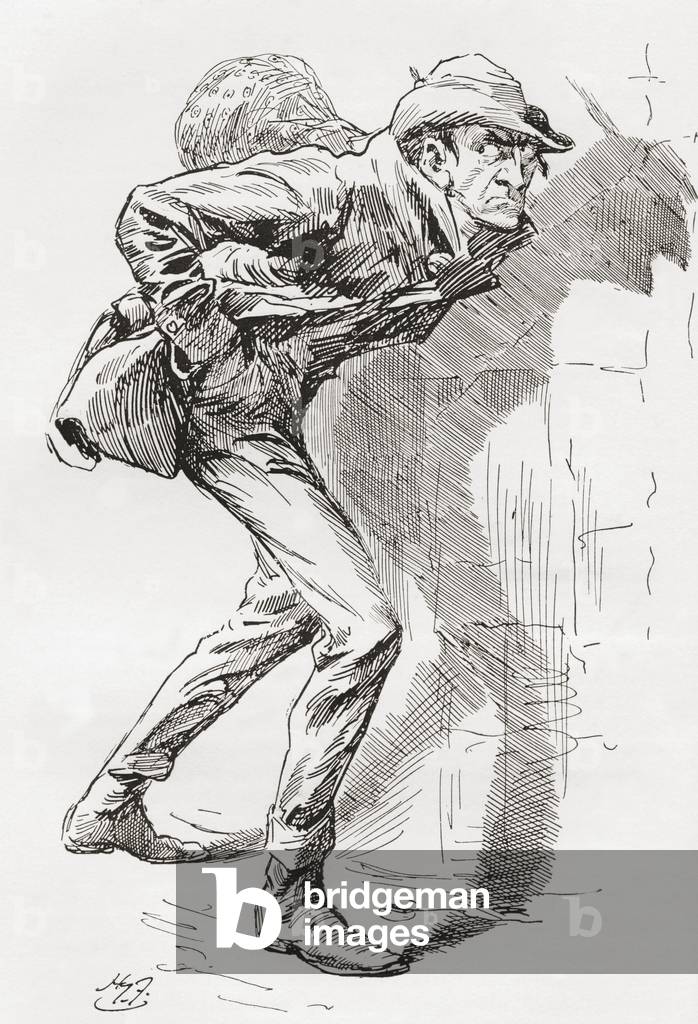 Dolge Orlick. Illustration de Harry Furniss pour le roman Great Expectations de Charles Dickens, extrait de Th
