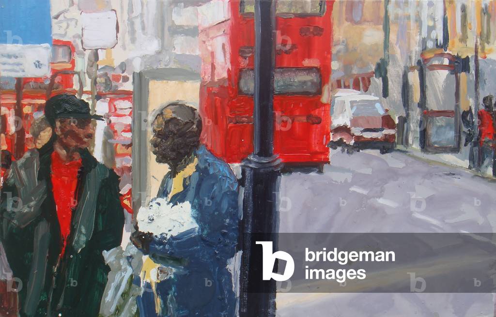 Conversazione di strada, 2008 (olio a bordo)