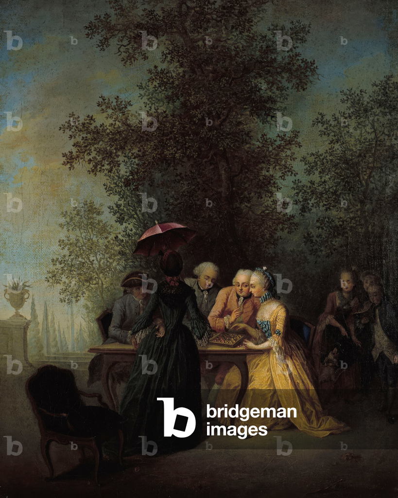 Immagine di Dipinto "La Partie de dames" 1765 di Michel Barthelemy Ollivier or Olivier