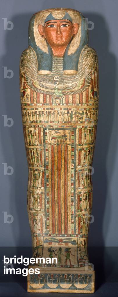 Inner Coffin of Djedmut, 26th-25th Dynasty, Late Period, c.715-525 BC (wood with linen, gesso, and paint)