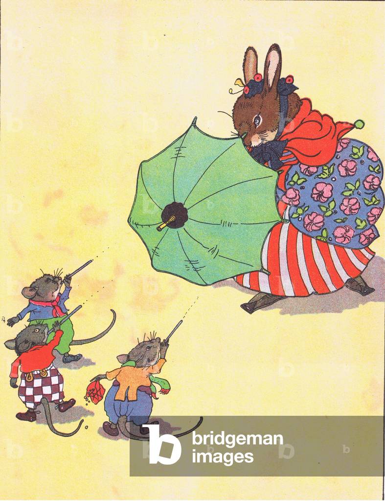 Tre topi ciechi, da Jolly Days nel paese pubblicato da Blackie & Son Ltd, 1949 (colore lito)