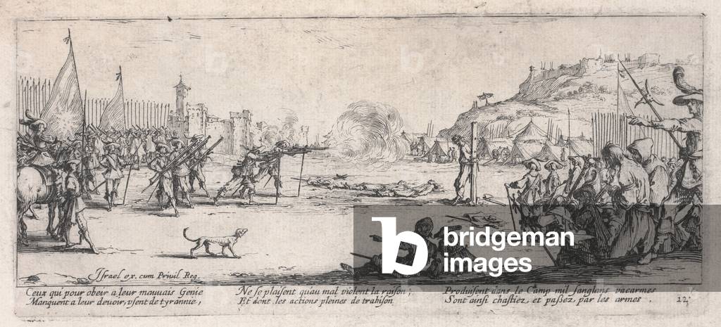 Il plotone di esecuzione (L'Arquebusade), da «Le miserie della guerra», 1633 (incisione)