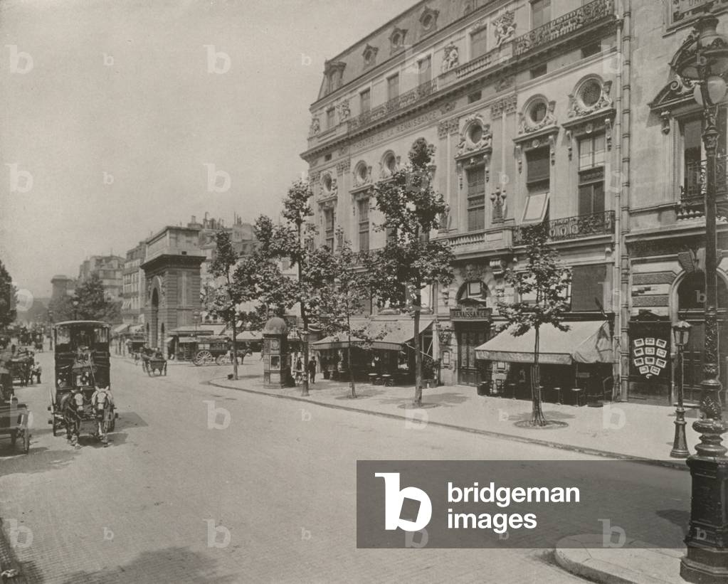 Immagine di Fotografia "Parigi: Teatro del Rinascimento e Porte St Martin (foto b/n)" di French Photographer