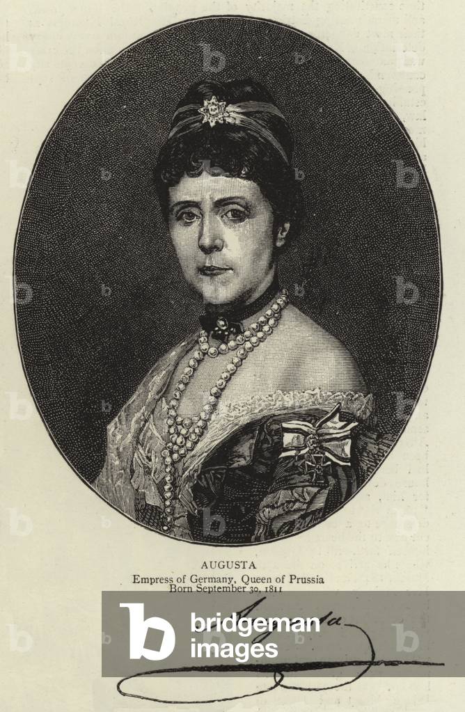 Augusta (gravure) par English School, b/w