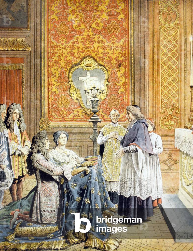 Geheime Hochzeit zwischen König Ludwig XIV und Francoise d'Aubigne, Mme de Maintenon, 9.-10. Oktober 1683, von