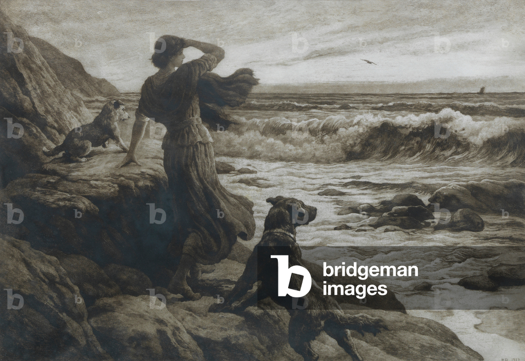 Bild von Gravur "'Endlich in Sicht' (Radierung)" von Herbert Thomas Dicksee