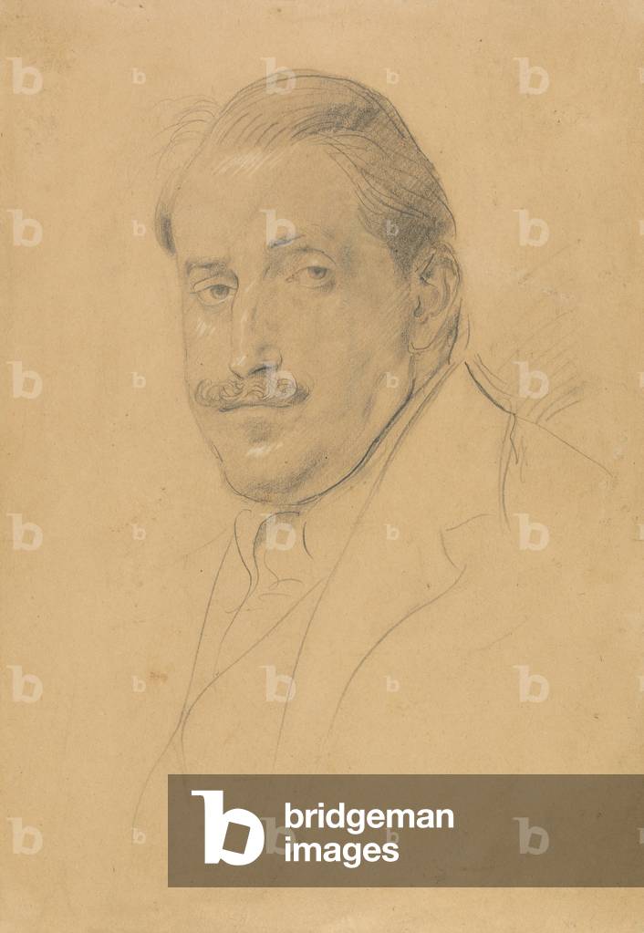 Studio per un ritratto di louis clarke (grafite con bianca esaltazione su carta)