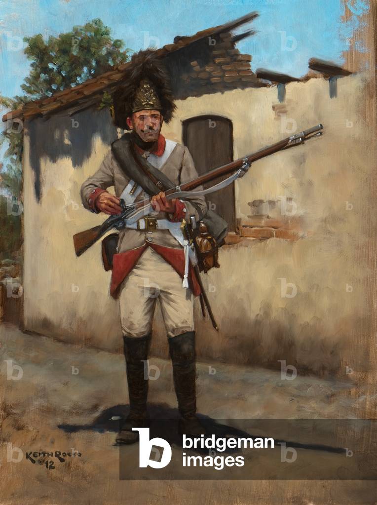 Österreichischer deutscher Grenadier, IR23 Grossherzog von Toscana, 1796, 2012 (Öl auf Karton)