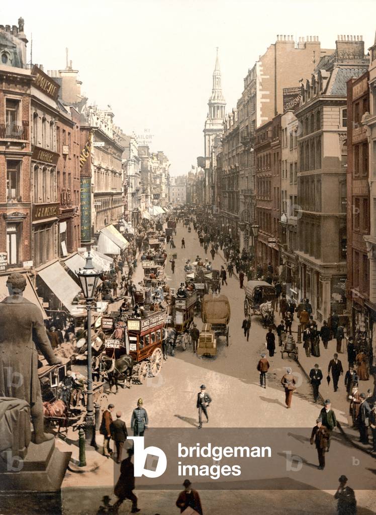 Cheapside, Londra (foto colorata a mano)