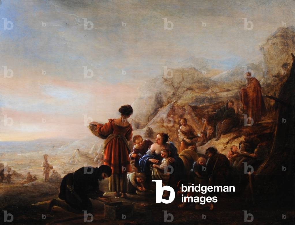 Gli Israeliti che radunano la Manna nel deserto